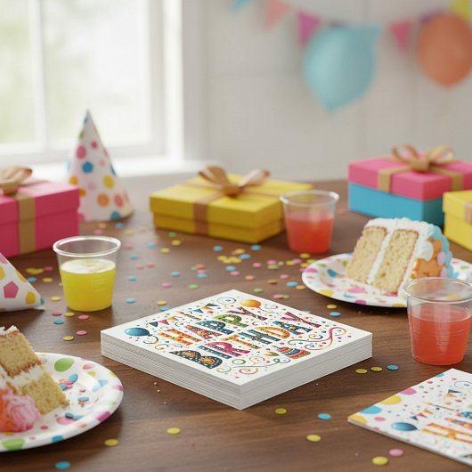 Serviette En Papier Joyeux anniversaire