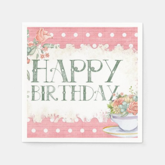 Serviette En Papier Joyeux anniversaire (Devant)