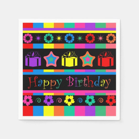 Serviette En Papier Joyeux anniversaire (Devant)