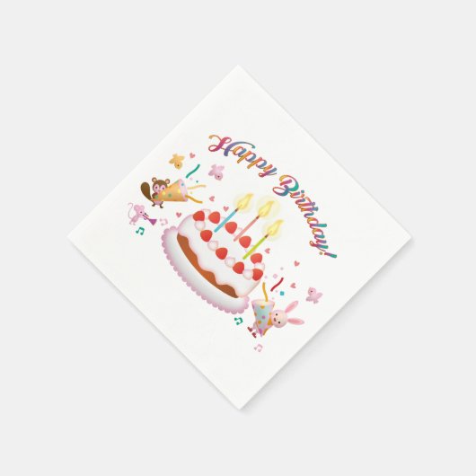 Serviette En Papier Joyeux anniversaire (Coin)