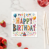 Serviette En Papier Joyeux anniversaire (En situation)