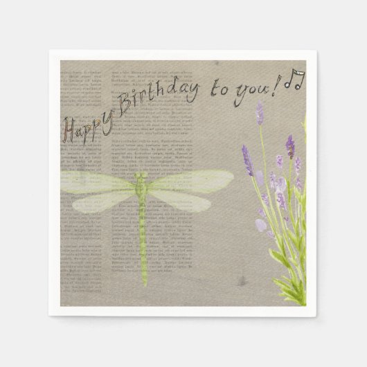 Serviette En Papier Joyeux anniversaire (Devant)