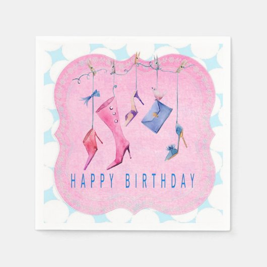 Serviette En Papier Joyeux anniversaire (Devant)