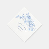 Serviette En Papier Joyeux anniversaire 100e Rose bleu Floral Custom (Coin)