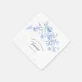 Serviette En Papier Joyeux anniversaire 18ème Rose bleu Floral Custom (Coin)