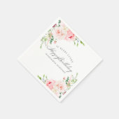 Serviette En Papier Joyeux anniversaire 50 ans aimés rose floral perso (Coin)