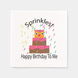 Serviette En Papier Joyeux Anniversaire À Moi Paillettes
