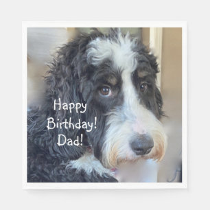 Serviette En Papier Joyeux anniversaire adorable Bernedoodle