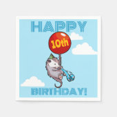 Serviette En Papier Joyeux anniversaire ! Ajouter L'Âge Opossum & Ball (Devant)