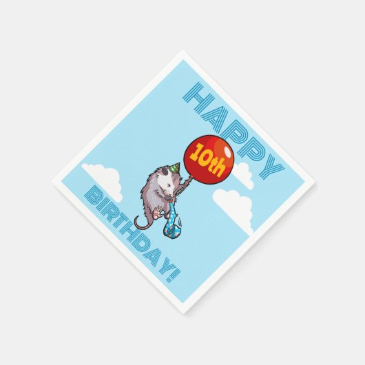 Serviette En Papier Joyeux anniversaire ! Ajouter L'Âge Opossum & Ball (Coin)