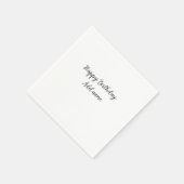 Serviette En Papier Joyeux anniversaire ajouter nom titre simple minim (Coin)