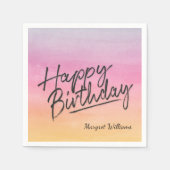 Serviette En Papier Joyeux Anniversaire arc-en-ciel (Devant)