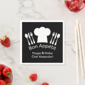 Serviette En Papier Joyeux anniversaire au Chef ! Bon Appetit (En situation)