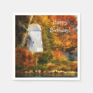 Serviette En Papier Joyeux Anniversaire Automne Windmill
