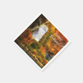 Serviette En Papier Joyeux Anniversaire Automne Windmill (Coin)