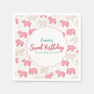 Serviette En Papier Joyeux Anniversaire aux Cookies Animaux Glacés