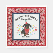 Serviette En Papier Joyeux anniversaire avec Dachshund Dog en Bandana  (Devant)