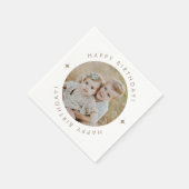 Serviette En Papier Joyeux Anniversaire Avec Photo (Coin)