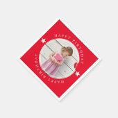 Serviette En Papier Joyeux Anniversaire Avec Photo (Coin)