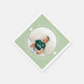 Serviette En Papier Joyeux Anniversaire Avec Photo (Coin)