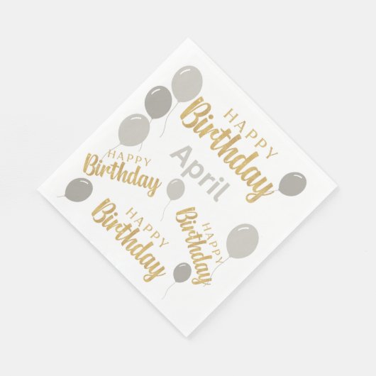 Serviette En Papier Joyeux anniversaire Avril anniversaires Papier Nap (Coin)