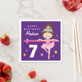 Serviette En Papier Joyeux anniversaire Ballerina (En situation)