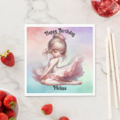 Serviette En Papier Joyeux anniversaire Ballerina (En situation)