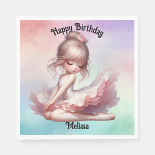Serviette En Papier Joyeux anniversaire Ballerina
