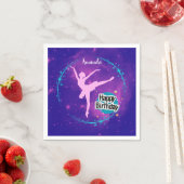 Serviette En Papier Joyeux anniversaire Ballerina Galaxy Personnalisé (En situation)