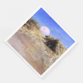 Serviette En Papier Joyeux Anniversaire Beach Sunrise (Coin)