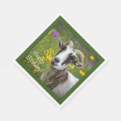 Serviette En Papier Joyeux Anniversaire belle chèvre (Coin)