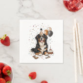 Serviette En Papier Joyeux anniversaire Bernese Mountain Dog (En situation)