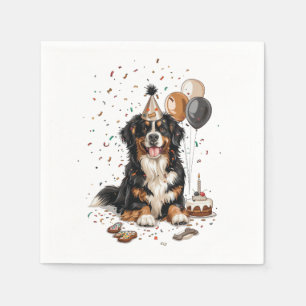 Serviette En Papier Joyeux anniversaire Bernese Mountain Dog
