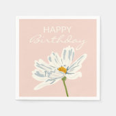 Serviette En Papier Joyeux anniversaire blanc été Fleur artistique (Devant)