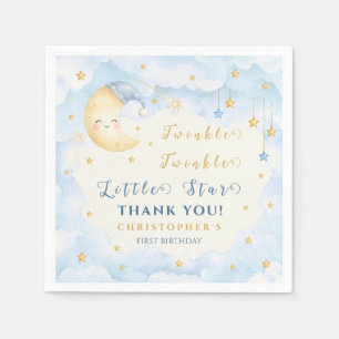 Serviette En Papier Joyeux Anniversaire Bleu Twinkle Twinkle Little St