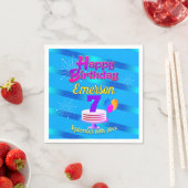 Serviette En Papier Joyeux anniversaire BLUE | modifiable (En situation)