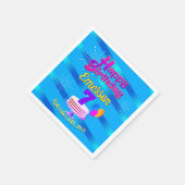 Serviette En Papier Joyeux anniversaire BLUE | modifiable (Coin)