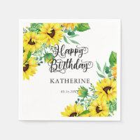 Joyeux Anniversaire Boho Sunflowers | Eucalyptus