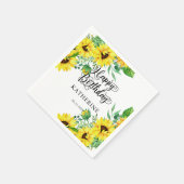 Serviette En Papier Joyeux Anniversaire Boho Sunflowers | Eucalyptus (Coin)