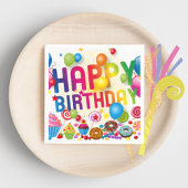 Serviette En Papier Joyeux Anniversaire Bonbons & Ballons