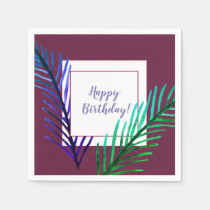 Serviette En Papier Joyeux Anniversaire Botanique Papier Officiel