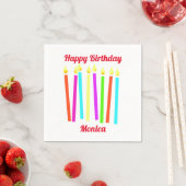Serviette En Papier Joyeux Anniversaire Bougies Papier Napkin (En situation)