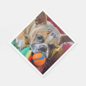 Serviette En Papier Joyeux anniversaire Brindle Boston Terrier (Coin)