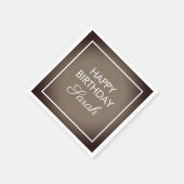 Serviette En Papier Joyeux Anniversaire Brun Blanc De Base (Coin)