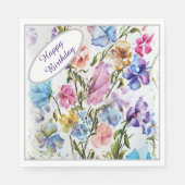 Serviette En Papier Joyeux anniversaire Butterfly GARDEN PARTY (Devant)