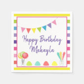 Serviette En Papier Joyeux Anniversaire Candy Land Sweet Treat Custom (Devant)