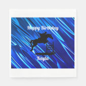Serviette En Papier Joyeux Anniversaire Chasseur Cheval Jumper Equestr (Devant)