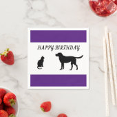 Serviette En Papier Joyeux anniversaire chat et serviettes de chien (En situation)