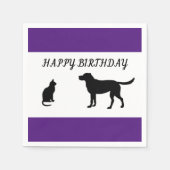 Serviette En Papier Joyeux anniversaire chat et serviettes de chien (Devant)