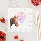 Serviette En Papier Joyeux Anniversaire Cheval Retour équitation Joli (En situation)